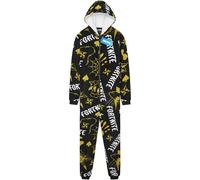 Get Trend Fortnite Grenouillere Adolescent Garcon Combinaison Enfant Pyjama Combinaison Polaire avec Capuche Idée Cadeau Gamer (14-15 Ans, Noir/Jaune)