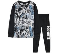 Get Trend Fortnite Pyjama Garçon et Ado, Ensemble 2 Pièces à Manches Longues, Tenue de Nuit et Maison, Cadeau Gamer(7-8 Ans, Blanc/Noir Fortnite)