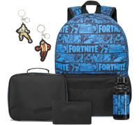 Get Trend Fortnite Sac a Dos Enfant Garcon Set, 6 Pièces avec Sac à Dos, Sac Isotherme Repas, sans BPA Gourde Sport, Trousse Scolaire et Porte Clés, Cadeau Enfant
