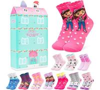 Get Trend Gabby's Dollhouse Calendrier de l'Avent 2025 avec Chaussettes Filles, 24 Paires Chaussettes Fantaisie, 27-32, Idée Cadeau Original (Multi Gabby’s Dollhouse)