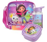 Get Trend Gabby's Dollhouse Set Repas Enfant 3 Pièces Sac Isotherme avec Sangle Boîte à Goûter et Gourde 400ml Sans BPA École Pique nique (Gabby’s Dollhouse)