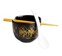 Get Trend Harry Potter Set Bol à Ramen 600ml, Bol Japonais Nouilles, Cuillère Céramique et Baguettes Japonaises Bambou, Compatible Micro Ondes, Idée Cadeau (Noir Harry Potter)