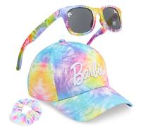 Get Trend Hello Kitty | Barbie | Squishmallows Casquette Fille, Lunettes de Soleil et Chouchou Set, Protection UV, Ete Voyage Accessoires Cadeau Fille