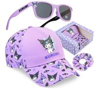 Get Trend Hello Kitty | Barbie | Squishmallows Casquette Fille, Lunettes de Soleil et Chouchou Set, Protection UV, Ete Voyage Accessoires Cadeau Fille