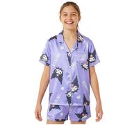Get Trend Hello Kitty Kuromi Ensembles de Pyjama Fille Été, 2 Pièces Chemise à Manches Courtes et Pyjama Short, Cadeau Fille (9-10 Ans, Violet Kuromi)
