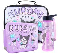 Get Trend Hello Kitty Kuromi Sac Isotherme Repas Enfant Set, 3 Pcs Lunch Bag Isotherme, Bento Lunch Box et Sans BPA Gourde Air Up, Fermeture Eclair et Poignée, Cadeau Fille (Violet/Noir Kuromi)