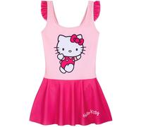 Get Trend Hello Kitty Maillot de Bain Fille 1 Pieces Confortable Maillot Bain Jupette Ado pour Piscine Plage Cadeau Fille (7-8 Ans, Rose Hello Kitty)