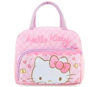 Get Trend Hello Kitty Sac Isotherme Repas Fille, Lunch Tote Bag avec Fermeture Eclair, Porte Bouteille, Poignées et Poche Avant, pour École Sortie ou Pique Nique, Cadeau Fille (Rose Hello Kitty)