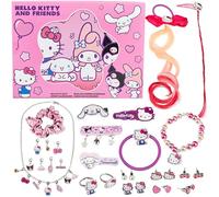 Get Trend Hello Kitty Sanrio Calendrier de l'Avent 2025 Fille, Accessoires Cheveux et Bijoux Collier Bague, Barrettes Chouchou Fille, Cadeau Kawaii (Rose Hello Kitty)