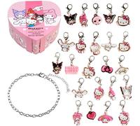Get Trend Hello Kitty Sanrio Calendrier de l'Avent 2025 Fille et Ado, Compte à Rebours de Noël Bijoux avec Bracelet, Breloques Kawaii, Cadeau Fille (Rose Hello Kitty)