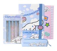 Get Trend Hello Kitty Sanrio Cinnamoroll Set Papeterie Joli Cahier Trousse Kawaii Autocollants Stylos Bille École Bureau Anime Idée Cadeau (Bleu Cinnamoroll)