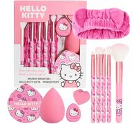 Get Trend Hello Kitty Sanrio Coffret Maquillage et Accessoires Beauté Fille et Ado, 10 Pièces avec Pinceaux Houppettes Éponges Bandeau, Cadeau Fille (Rose Hello Kitty)