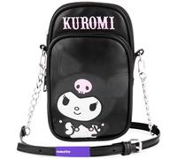 Get Trend Hello Kitty Sanrio Kuromi Sac Bandoulière Fille Pochette Téléphone Bandoulière Sac Kawaii Voyage Accessoire (Noir Kuromi)