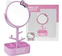 Get Trend Hello Kitty Sanrio Miroir Table avec Support Bijoux Fille et Ado, Miroir Coiffeuse Kawaii avec Plateau Bijoux, Déco de Chambre, Cadeau Manga (Rose Hello Kitty)