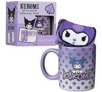 Get Trend Hello Kitty Sanrio Mug et Chaussettes Coffret Cadeau Femme et Ado, Tasse Céramique 340ml, Chaussettes Colorées Kuromi Cinnamoroll (Violet Kuromi)