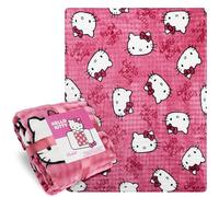 Get Trend Hello Kitty Sanrio Plaid Polaire 130x150 cm, Couverture Chaude Anime pour Lit Canapé Voyage, Accessoire Chambre, Idée Cadeau Femme Fille (Rose Hello Kitty)