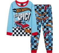 Get Trend Hot Wheels Pyjama Garçon à Manches Longues, Ensemble Pyjama 2 Pièces pour Nuit, Détente ou Maison, Idée Cadeau (5-6 Ans, Bleu Hot Wheels)