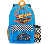Get Trend Hot Wheels Sac a Dos avec Gourde Enfant Garcon, 43cm, Grand Cartable avec Fermeture Eclair et Gourde sans BPA 500ml, Cadeau Garcon (Multi Hot Wheels)