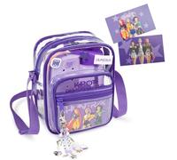 Get Trend Kpop Demon Hunters Huntrix Sac Bandoulière Fille, Sac Transparent Fermeture Eclair et Bandoulière Réglable Cadeau Fille (Violet)