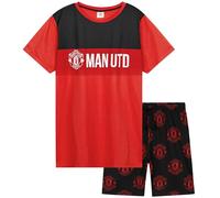 Get Trend Manchester United F.C. Pyjama Garcon Ensembles de Pyjama Enfant et Ado Court Football Été Vêtement de Nuit (9-10 Ans, Noir Man United)