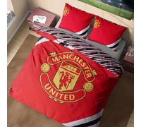 Get Trend Manchester United FC Parure de Lit 2 Personnes, Réversible Housse de Couette avec Taie Oreiller, Cosy Literie Chambre (Rouge Manchester United, Double)