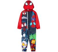 Get Trend Marvel Spiderman Combinaison de Pluie Enfant Garçon Imperméable à Capuche Polaire, Coupe-Vent avec Poches (4-5 Ans, Multi Spidey)