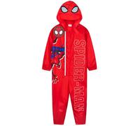 Get Trend Marvel Spiderman Combinaison de Pluie Enfant Garçon Imperméable à Capuche Polaire, Coupe-Vent avec Poches (7-8 Ans, Rouge Spiderman)