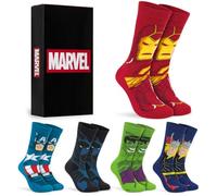 Get Trend Marvel | Spiderman | Star Wars | Seigneur des Anneaux Chaussettes | 5 Lot de Chaussette Mi Mollet avec Respirabilité et Design Coloré, Ultra Doux et Cosy Socks, Super Héros Coffret Cadeau Homme
