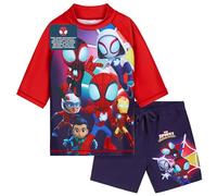 Get Trend Marvel Spidey Ensemble de Bain Garçon 2 Pièces avec Short de Bain et T-shirt Plage Piscine Vacances (7-8 Ans, Marine Spidey)