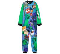 Get Trend Minecraft Combinaison Pyjama Enfant et Ado, Grenouillères Garçon Pyjama Polaire à Fermeture Éclair pour Hiver, Cadeau Original (11-12 Ans, Multi Minecraft)