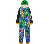 Get Trend Minecraft Combinaison Pyjama Enfant et Ado, Grenouillères Garçon Pyjama Polaire à Fermeture Éclair pour Hiver, Cadeau Original (11-12 Ans, Multi à Capuche Minecraft)
