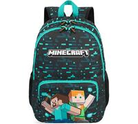 Get Trend Minecraft Grand Sac a Dos Garcon, 46 cm Cartable avec Fermeture Eclair et Bandoulière Réglable, Gaming Merchandise, Cadeau Garcon (Bleu/Multi Minecraft)