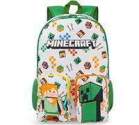 Get Trend Minecraft Grand Sac a Dos Garcon, 46 cm Cartable avec Fermeture Eclair et Bandoulière Réglable, Gaming Merchandise, Cadeau Garcon (Blanc/Multi Minecraft)