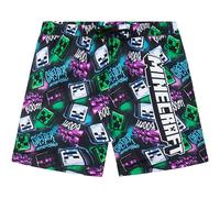 Get Trend Minecraft Maillot de Bain Garcon 7-14 Ans, Bermuda Short de Bain Ceinture Elastique Doublure Intérieure, UPF 50+, Ete Idee Cadeau (13-14 Ans, Violet/Multi Minecraft)