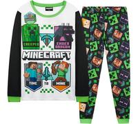 Get Trend Minecraft Pyjama Garçon et Ado, Creeper Ensemble Long Creeper 2 Pièces, Vêtement de Nuit et Détente, Cadeau Gamer (9-10 Ans, Multi Minecraft)