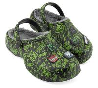 Get Trend Minecraft Sabots Enfant Garçon et Ado Hiver Doublure Polaire, Chaussures Jardin Chaudes Creeper avec Bride (36/37 EU, Vert Minecraft)