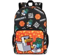 Get Trend Minecraft Sac a Dos Enfant Garcon, Bandoulière Réglable et Fermeture Eclair Cartable, École ou Sport, Cadeau Garcon (Noir/Multi Minecraft)