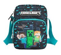 Get Trend Minecraft Sac Bandoulière Garcon et Ado, Crossbody Bag Fermeture Eclair et Compartiments Multiples, Voyage Cadeau Garcon (Bleu/Multi Minecraft)