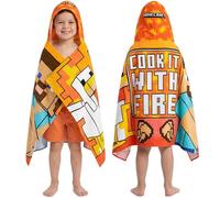 Get Trend Minecraft Serviette de Bain avec Capuche Garcon, 125x75cm Coton Poncho de Bain Enfant, Absorbante Serviette de Plage, Voyage Accessoires, Gaming Merchandise, Cadeau Garcon (Multi Minecraft)