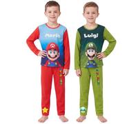 Get Trend Minecraft | Super Mario Ensembles de Pyjama Enfant Garcon | 2 Pièces avec Chemise à Manches Longues et Bas de Pyjama, Confortable et Respirant Loungewear, Gaming Merchandise