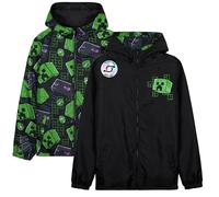Get Trend Minecraft Veste Imperméable Garçon et Ado, Manteau de Pluie Enfant Déperlante Réversible Creeper à Capuche, Cadeau Gamer (13-14 Ans, Minecraft Réversible)