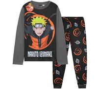 Get Trend Naruto Pyjama Enfant Garçon 7-15 Ans, Loungewear Set avec Haut Long Manche et Pantalon, Cadeau Vêtement de Nuit (13-14 Ans, Noir Naruto)
