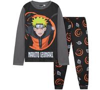 Get Trend Naruto Pyjama Enfant Garçon 7-15 Ans, Loungewear Set avec Haut Long Manche et Pantalon, Cadeau Vêtement de Nuit (11-12 Ans, Noir Naruto)