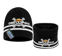 Get Trend One Piece Bonnet Garçon Ensemble Bonnet Tour de Cou Enfant et Ado, 2 Pièces, Chapeau et Snood Garcon, Cadeau Anime