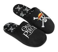 Get Trend One Piece Chaussons Homme, Mules Peluche, Pantoufles Homme Hiver d'Intérieur Semelles Antidérapantes, Cadeau Manga (40.5/41.5 EU, Noir One Piece)