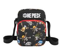 Get Trend One Piece Sac Bandoulière Garcon et Ado, Crossbody Bag Fermeture Eclair et Compartiments Multiples, Voyage Cadeau Garcon (Noir/Multi One Piece)