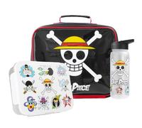Get Trend One Piece Sac Isotherme Repas Enfant Set, 3 Pièces Lunch Bag Isotherme 5L, Bento Boite Repas 2L et BPA Gourde avec Paille 640 ml, pour École ou Pique Nique, Cadeau Enfant (Multi One Piece)