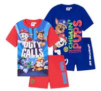 Get Trend Pat Patrouille Ensemble Pyjama Enfant Garcon 2 à 6 Ans, Lot de 2 Été T-Shirt Ras du Cou et Pyjama Short, Cadeau Garcon (4-5 Ans, Multi Paw Patrol 2 Pack)