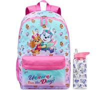 Get Trend Pat Patrouille Sac a Dos Fille avec Gourde Enfant 500ml, Fermeture Eclair Cartable Enfant et Gourde sans BPA Cadeau Fille (Multi Paw Patrol)