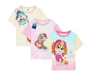 Get Trend Pat Patrouille T-Shirt Fille et Tout Petits, Lot de 3 Ras du Cou et Manches Courtes Hauts d'été Enfant, Comfy Cadeau Fille (7-8 Ans, Multi Paw Patrol)